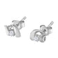 .925 Sterling Silver Round Cut Diamond Fashion Stud Earrings (0.10 cttw, I-J Color, I2-I3 Clarity)