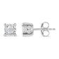.925 Sterling Silver 1.0 Cttw Round Brilliant-Cut Diamond Miracle-Set Solitaire Stud Earrings (H-I Color, I2-I3 Clarity)