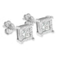 .925 Sterling Silver 1/2 Cttw Miracle Set Princess-cut Diamond Solitaire Stud Earrings (H-I Color, SI2-I1 Clarity)
