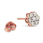 10K Rose Gold Diamond Floral Stud Earrings (0.5 cttw, J-K Color, I1-I2 Clarity)