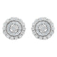 10KT White Gold 1/2 cttw Double Halo Brilliant Round-Cut Diamond Stud Earrings (I-J Clarity, I2-I3 Color)