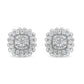 .925 Sterling Silver 1/2 Cttw Round-Cut Diamond Halo Cluster Stud Earring (I-J Color, I2-I3 Clarity)