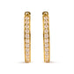10K Yellow Gold 1/2 Cttw Round-Cut Diamond Hoop Earrings (I-J Color, I2-I3 Clarity)