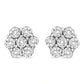 14K White Gold 1/2 cttw Round-Cut Diamond Floral Stud Earrings (I-J Color, SI2-I1 Clarity)