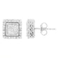 10K White Gold 1/2 cttw Invisible Set Princess-Cut Diamond Square Stud Earring (I-J Color, I1-I2 Clarity)