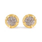 14K Yellow Gold Plated .925 Sterling Silver 1.0 Cttw Round Brilliant Cut Diamond Solitaire Milgrain Stud Earrings (K-L Color, I2-I3 Clarity)