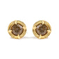14K Yellow Gold Plated .925 Sterling Silver 1.0 Cttw Round Brilliant Cut Diamond Solitaire Milgrain Stud Earrings (K-L Color, I2-I3 Clarity)