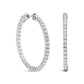14K White Gold 1 3/4 Cttw Lab Grown Diamond Inside Out Hoop Earrings (G-H Color, VS2-SI1 Clarity)