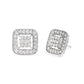 10K White Gold 5/8 Cttw Diamond Square Shaped Composite Stud Earrings (I-J Color, I1-I2 Clarity)