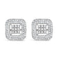 10K White Gold 1.00 Cttw Diamond Composite and Halo Stud Earrings (I-J Color, I1-I2 Clarity)