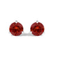 14K White Gold 3/4 Cttw Red Lab-Grown Diamond Classic 3-Prong Martini Set Solitaire Stud Earrings