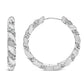 14K White Gold 1 1/5 Cttw Lab Grown Diamond Swirl Design 1" Inch Hoop Earrings (F-G Color, VS1-VS2 Clarity)