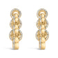 14K Yellow Gold Plated .925 Sterling Silver 1/2 Cttw Diamond Chain Link Drop Earrings (H-I Color, I1-I2 Clarity)