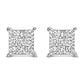 Sterling Silver 1/2 Cttw Princess Diamond Composite Square Stud Earrings