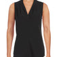 Calvin Klein Women's Pleated V Neck Shell Black Size Medium