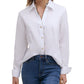 Calvin Klein Women's Leopard Trim Button Down Shirt White Size Small