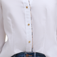 Calvin Klein Women's Leopard Trim Button Down Shirt White Size Small