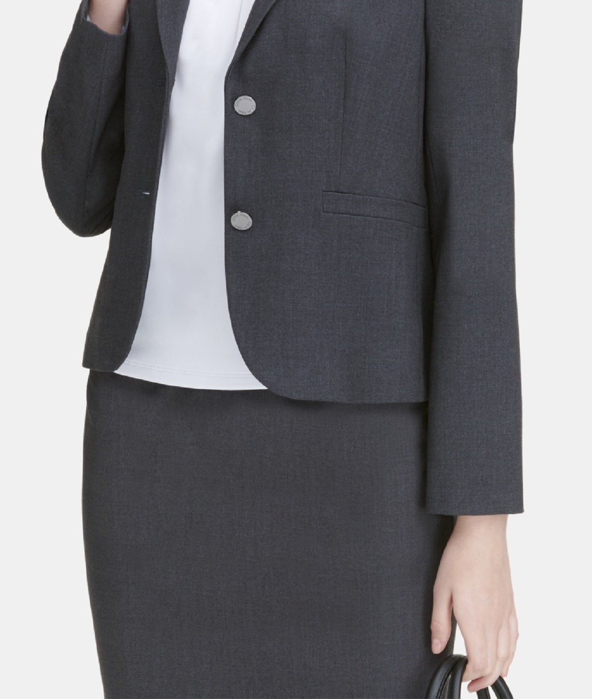 Calvin Klein Women's Two Button Blazer Gray Size 14