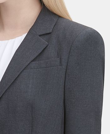 Calvin Klein Women's Two Button Blazer Gray Size 12