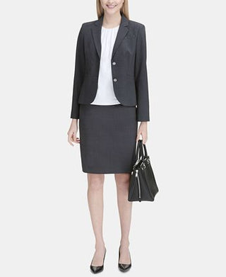Calvin Klein Women's Two Button Blazer Gray Size 12
