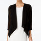 Calvin Klein Women's Illusion Sleeve Draped Cardigan Black Size Small