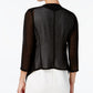 Calvin Klein Women's Illusion Sleeve Draped Cardigan Black Size Small