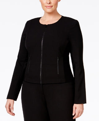 Calvin Klein Women's Plus Fit Solutions Zip Front Jacket Black Size 16W