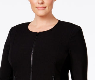 Calvin Klein Women's Plus Fit Solutions Zip Front Jacket Black Size 16W