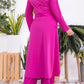 Karen T Design - Longline Blazer, Tank Top, And Wide-leg Pants Set