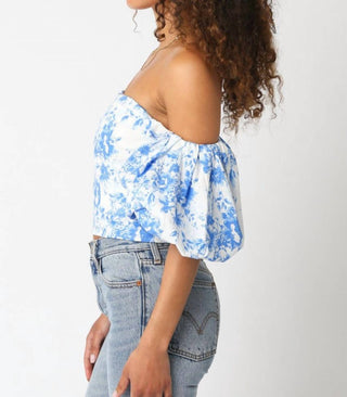 Olivaceous - Georgie Floral Puff Sleeve Top