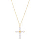 14k Yellow Gold Pearl Cross Pendant