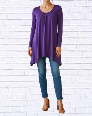 Diva Usa - Sibella Pleated Front Long Sleeve Blouse