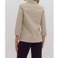 Style Usa - Faux Leather V Neck Top