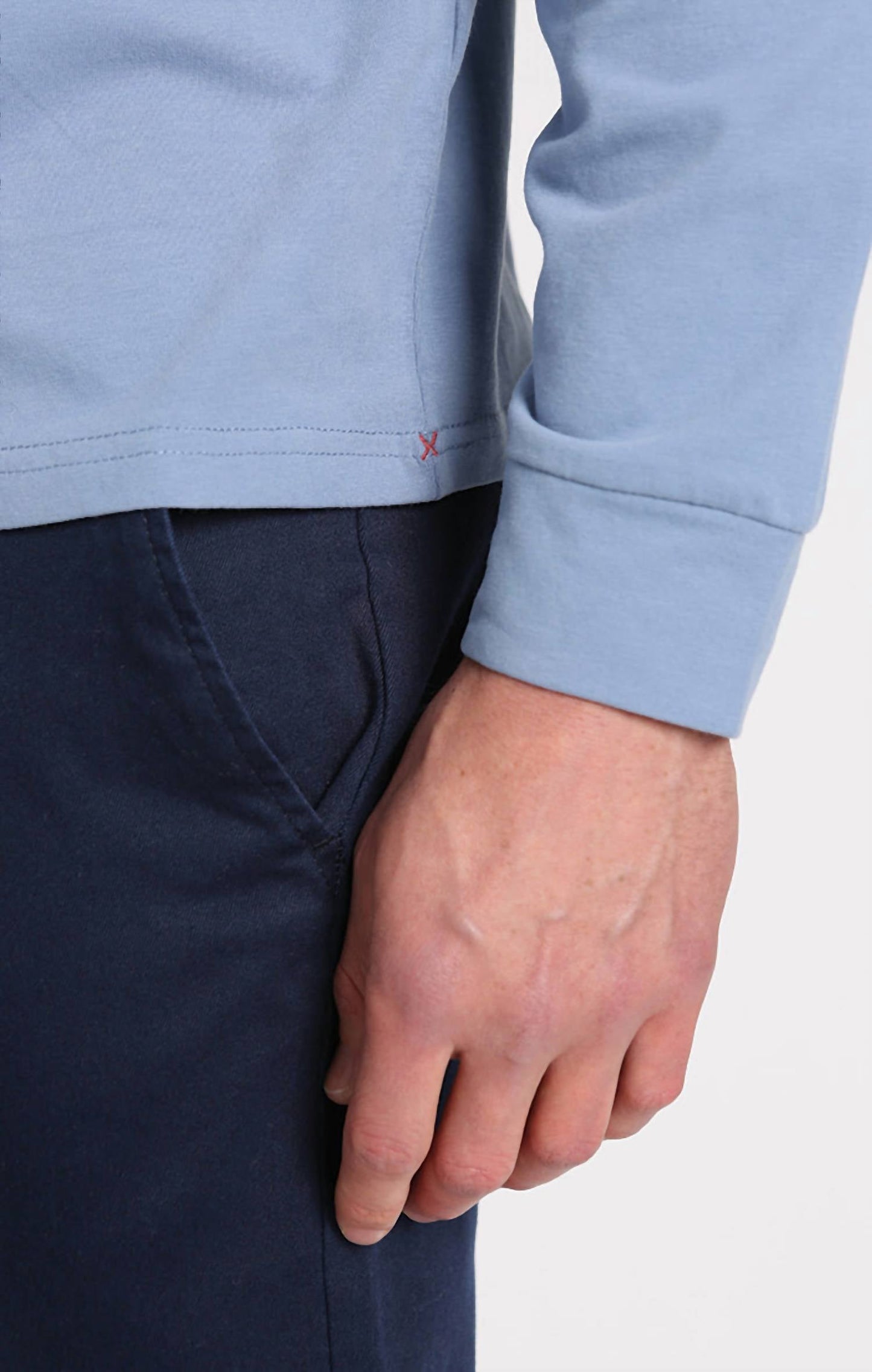 Jachs New York - Bryant Long Sleeve Sueded Cotton Crewneck Shirt