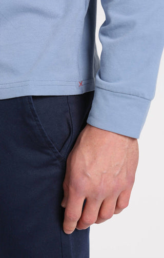 Jachs New York - Bryant Long Sleeve Sueded Cotton Crewneck Shirt