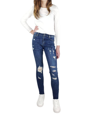 Tractr - Girls Nina High Rise Destructed Skinny Jeans