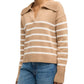 Veronica Beard - Jovie Striped Polo Pullover Sweater