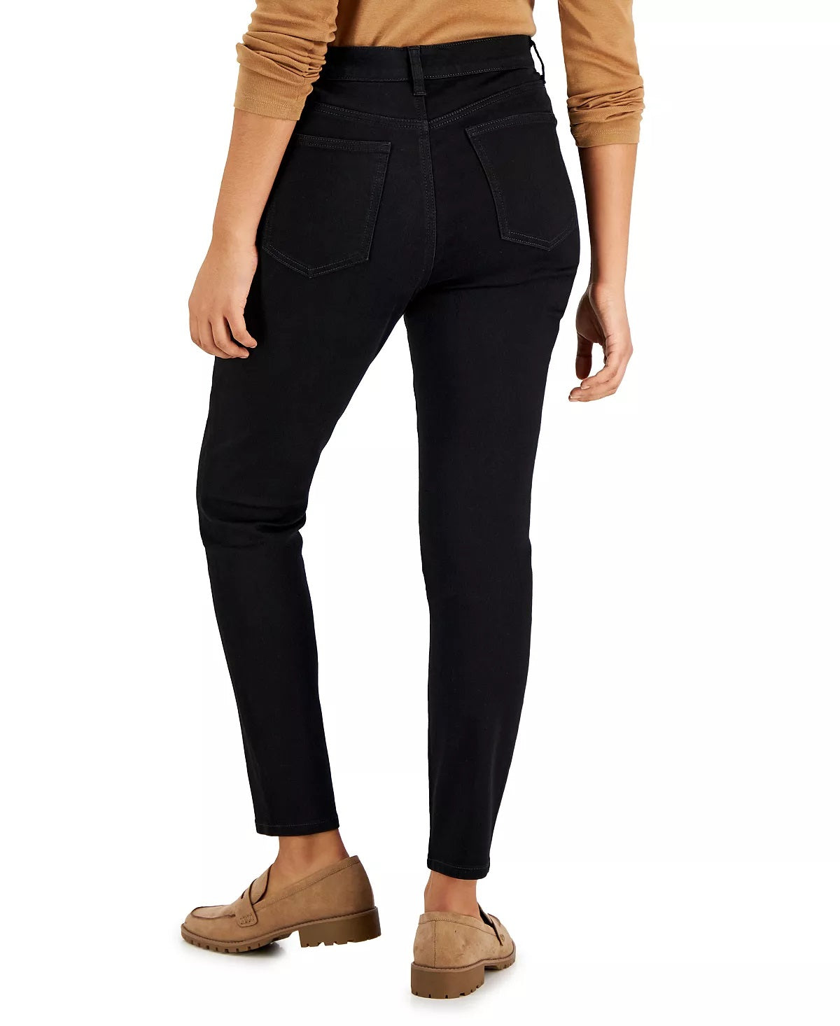 Style & Co Women's Curvy Fit Skinny Jeans Black Size 4
