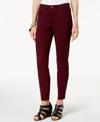 Style & Co Women's Curvy Fit Skinny Jeans Wine Size 14