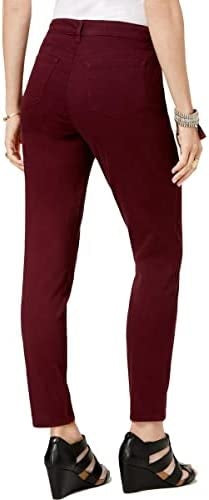 Style & Co Women's Curvy Fit Skinny Jeans Wine Size 14