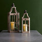 Modern Wood Lantern with Curved Top (Set of 2)