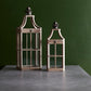 Modern Wood Lantern with Curved Top (Set of 2)