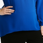 NY Collection Women's Plus Triple Ring Sharkbite Hem Top Blue Size 2X