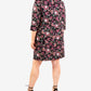 NY Collection Women's Plus Jacquard Knit Shift Dress with Necklace -Black/Wine Size 2X
