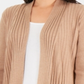 NY Collection Women's Pleated Open Front Cardigan Brown Size Petite X-Large