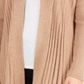 NY Collection Women's Pleated Open Front Cardigan Brown Size Petite X-Large