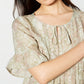 NY Collection Women's Printed Bell-Sleeve Top Brown Size Petite Small
