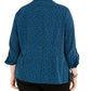 NY Collection Women's Polka Dot Button Down Shirt Blue Size 2X