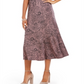 NY Collection Women's Printed Midi Skirt Pink Size Petite Medium