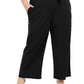 NY Collection Womne's Ring Belt Pants Black Size 2X
